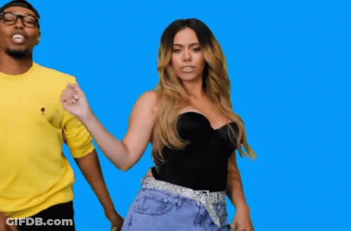 Man In Yellow Shirt Standing Next To Woman GIF