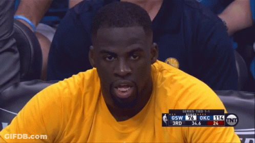 Man In Yellow Shirt Watching Basketball GIF