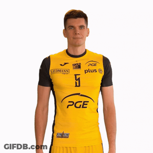 Man In Yellow Shirt With PGE Plus GIF