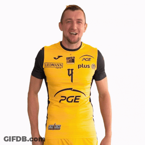 Man In Yellow Shirt With Pge Plus GIF
