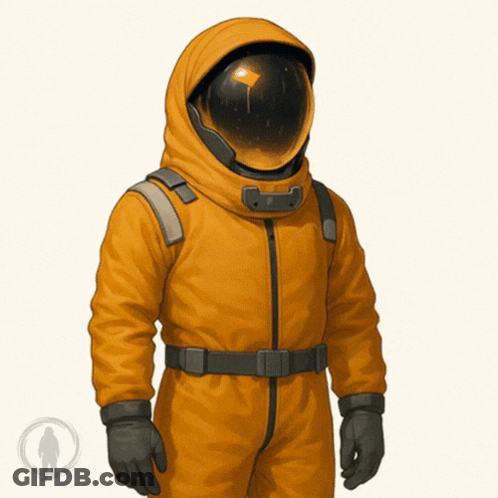 Man In Yellow Space Suit With Helmet GIF