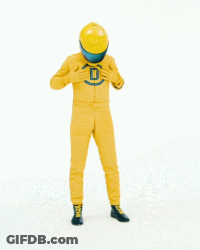 Man In Yellow Suit In Front Of No Money No Problem Sign GIF