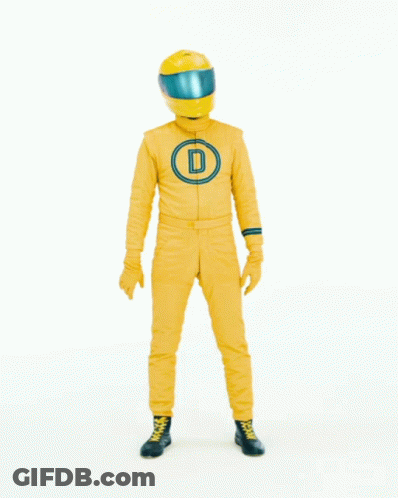 Man In Yellow Suit Making Heart Shape Saying Love It GIF