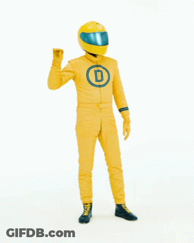 Man In Yellow Suit With Helmet Saying Blabla GIF