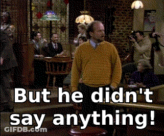 Man In Yellow Sweater Saying But He Didn't Say Anything GIF