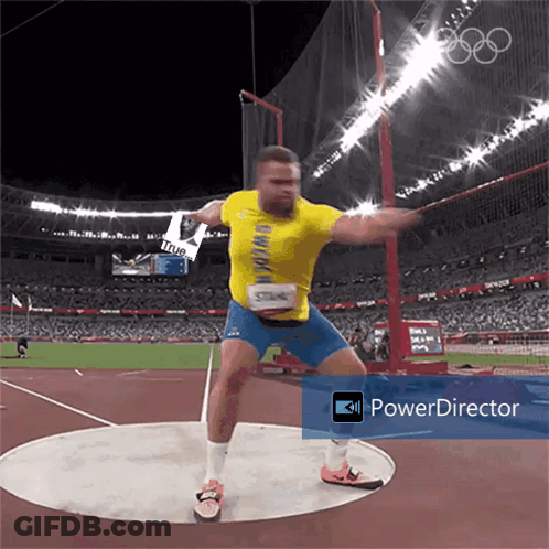 Man In Yellow Switzerland Shirt Throwing Discus GIF