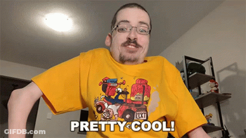 Man In Yellow T-Shirt Saying Pretty Cool GIF