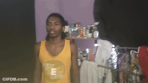 Man In Yellow Tank Top Next Step Next Level GIF