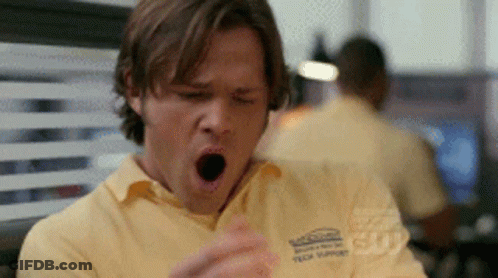 Man In Yellow Tech Support Shirt GIF