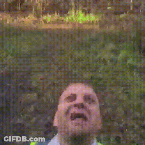 Man In Yellow Vest And Tie Screaming GIF