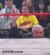 Man In Yellow WWE Shirt GIF