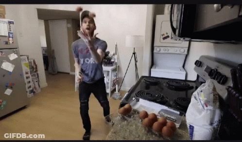 Man In York Shirt Throwing Eggs GIF