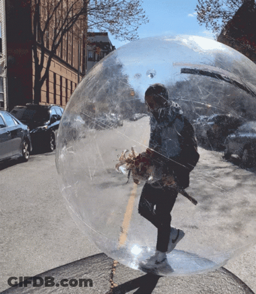 Man Inside Bubble Shield GIF