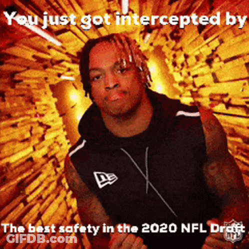 Man Intercepted By Best Safety In 2020 NFL Draft GIF
