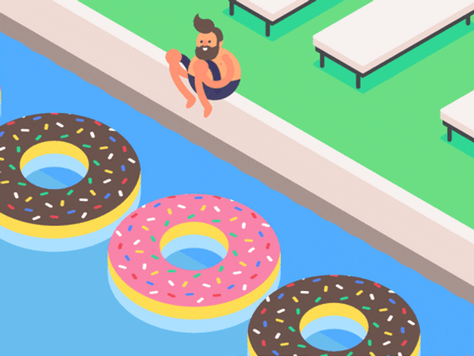 Man Jump Into The Hole Of Donuts GIF
