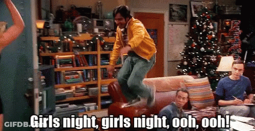 Man Jumping Girls Night Ooh Ooh GIF