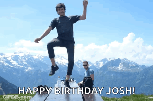 Man Jumping Happy Birthday Josh GIF