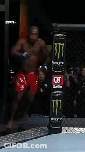 Man Jumping In Boxing Ring With Monster Energy Drink GIF
