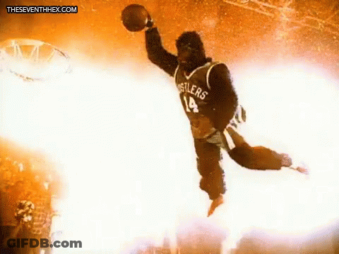 Man Jumping In Cavaliers Jersey GIF