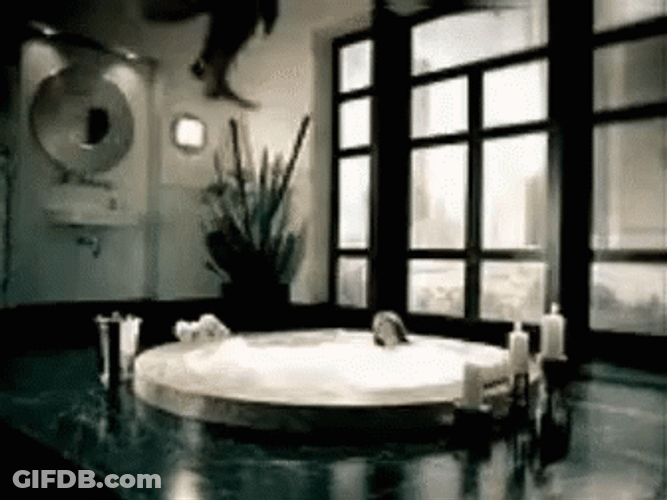 Man Jumping In Hot Tub GIF