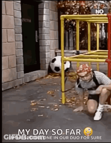 Man Jumping In Yellow Shirt And Black Skirt GIF