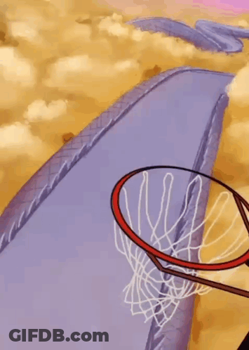 Man Jumping Into Basketball Hoop With Ball GIF