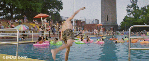 Man Jumping Into Pool GIF