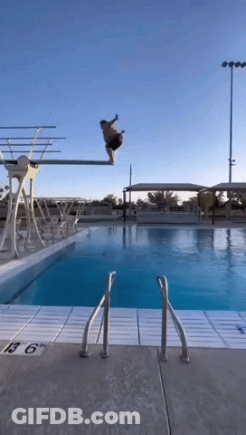 Man Jumping Off Diving Board GIF