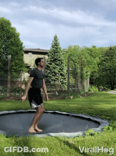 Man Jumping On Trampoline Viralhog GIF