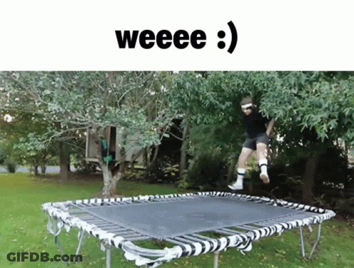 Man Jumping On Trampoline Weeeee GIF