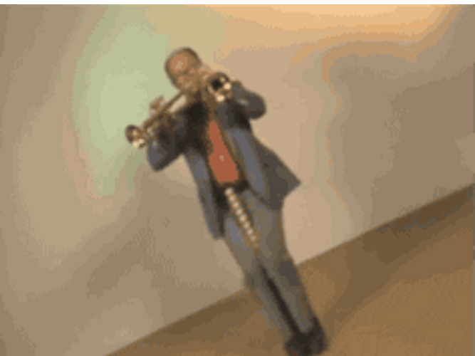 Man Jumping Trumpet GIF