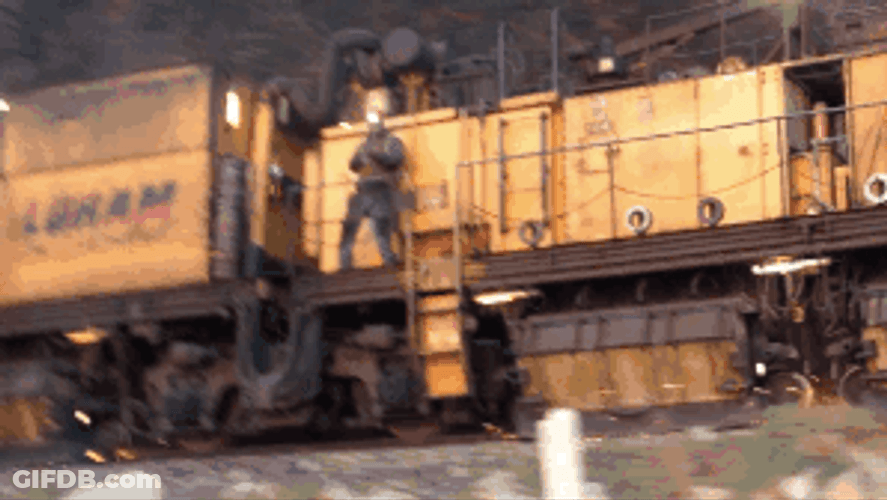Man Just Dance On The Train GIF