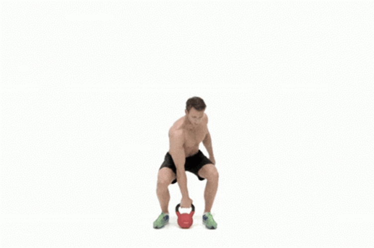 Man Kettlebell Snatch Loop GIF