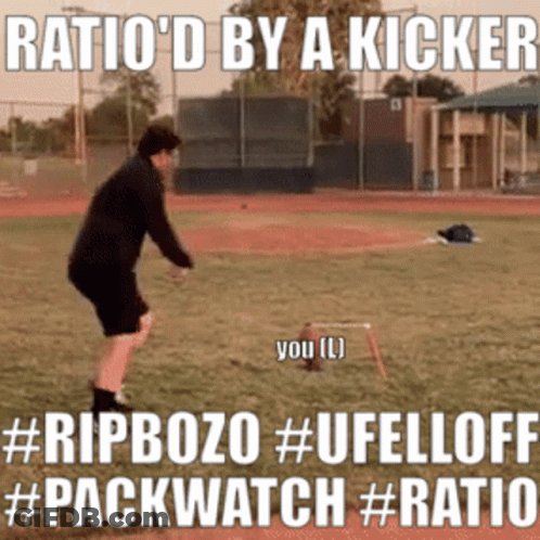 Man Kicking Ball Ratio'd By Kicker GIF