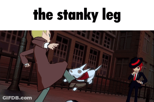 Man Kicking Dog Saying The Stanky Leg GIF