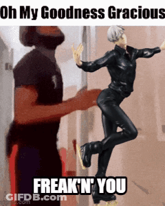 Man Kicking Figurine Oh My Goodness Gracious Freak N You GIF