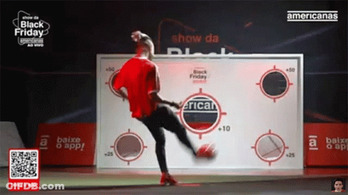 Man Kicking Soccer Ball Black Friday Sign GIF