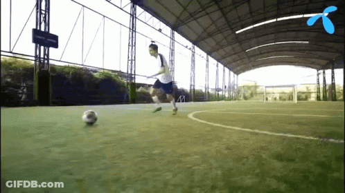 Man Kicking Soccer Ball GIF