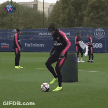 Man Kicking Soccer Ball On Field GIF