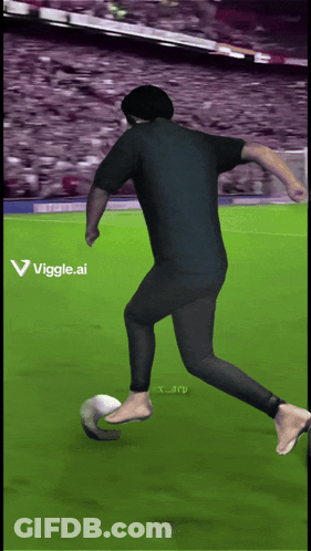 Man Kicking Soccer Ball On Field Viggle.ai Logo GIF