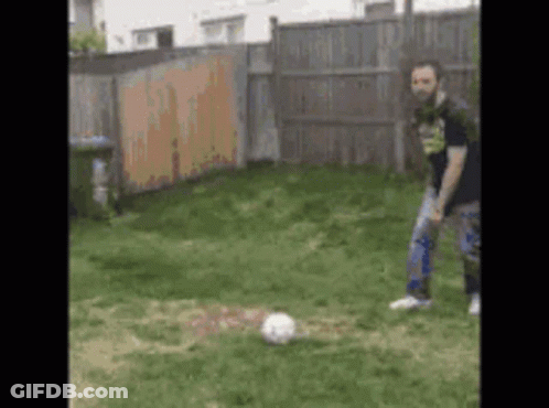 Man Kicking Soccer Ball GIF