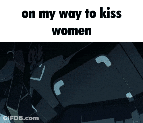 Man Kissing Another Man Saying On My Way To Kiss Women GIF