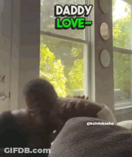 Man Kissing Baby Saying Daddy Love GIF