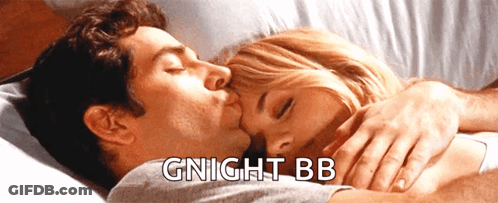 Man Kissing Woman In Bed Gnight BB GIF