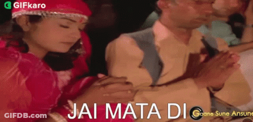 Man Kissing Woman Jai Mata Di GIF
