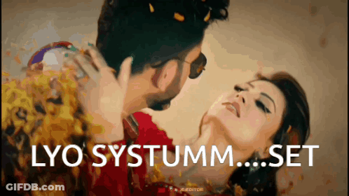 Man Kissing Woman Lyo Systumm Set GIF