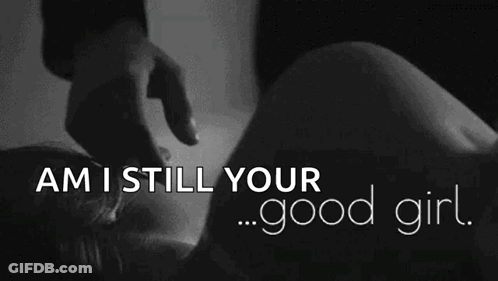 Man Kissing Woman With Am I Still Your Good Girl GIF