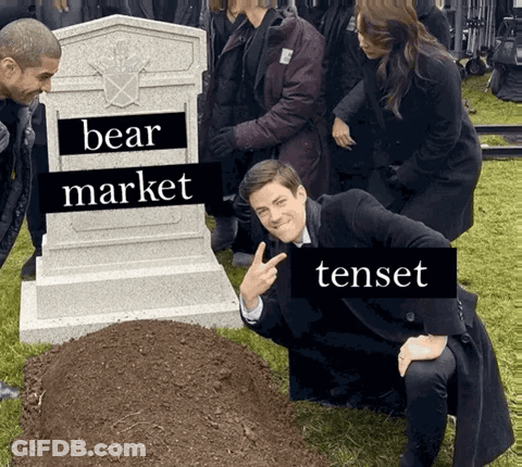 Man Kneeling At Grave Saying Bear Market Tenset GIF
