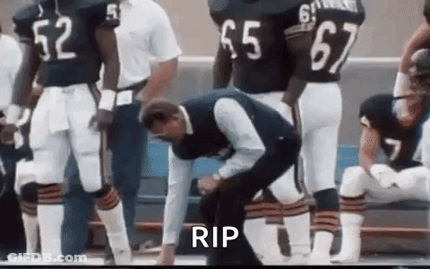Man Kneeling Before Football Players Saying Rip GIF
