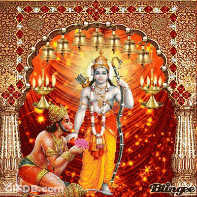 Man Kneeling Before Rama Statue GIF
